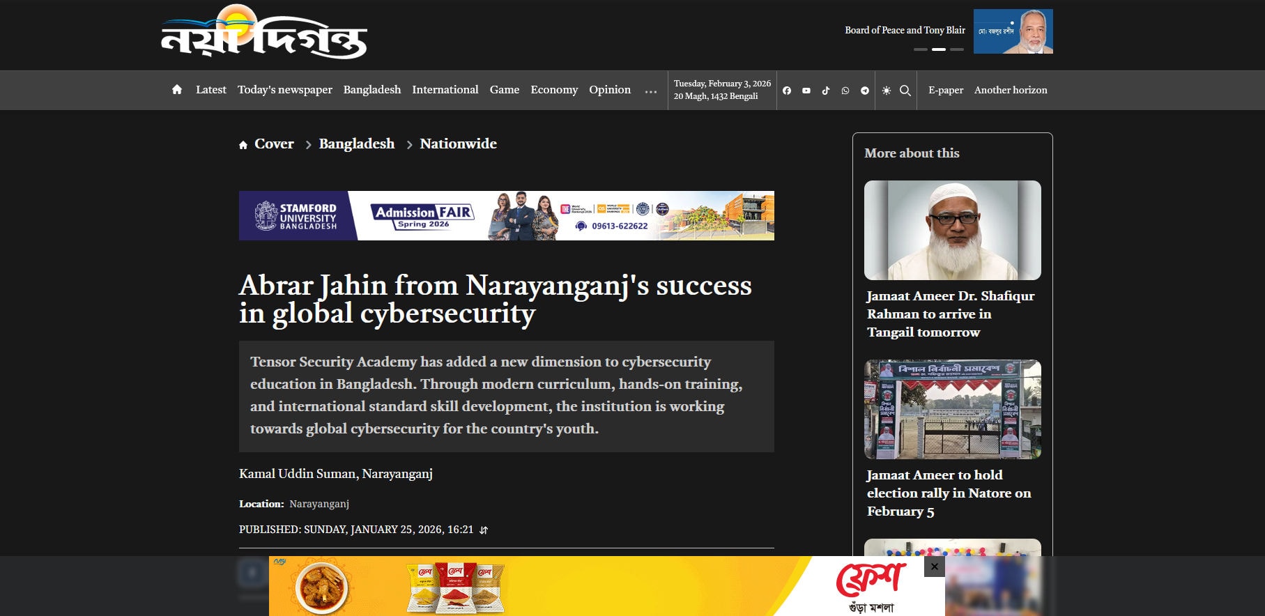 TSA Founder Abrar Jahin Makes National Headlines for Revolutionizing Global Cybersecurity Education